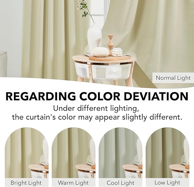 Deconovo Blackout Curtains, Thermal Insulated, W52 x L84 2 Panels, Back Tab - Image 3