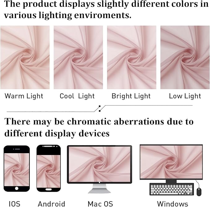 Lecloud Blush Pink Sheer Curtains 78 Inches Long 2 Panels, Modern Airy Voile - Image 7
