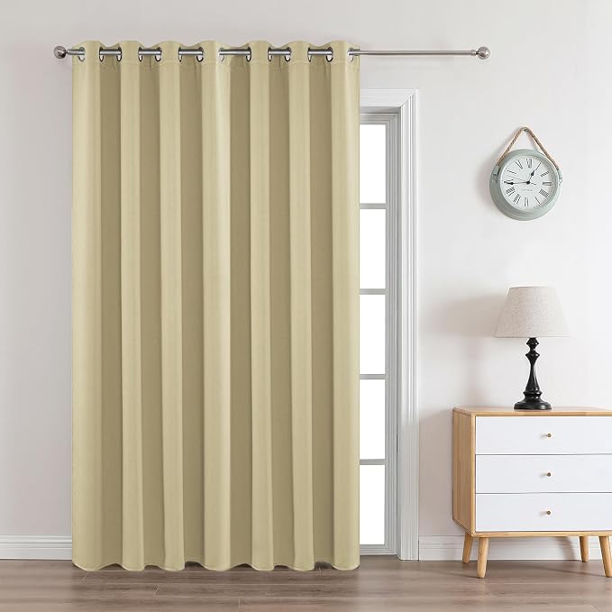 Joydeco Beige Custom Solid Single Blackout Curtain by JOYDECO