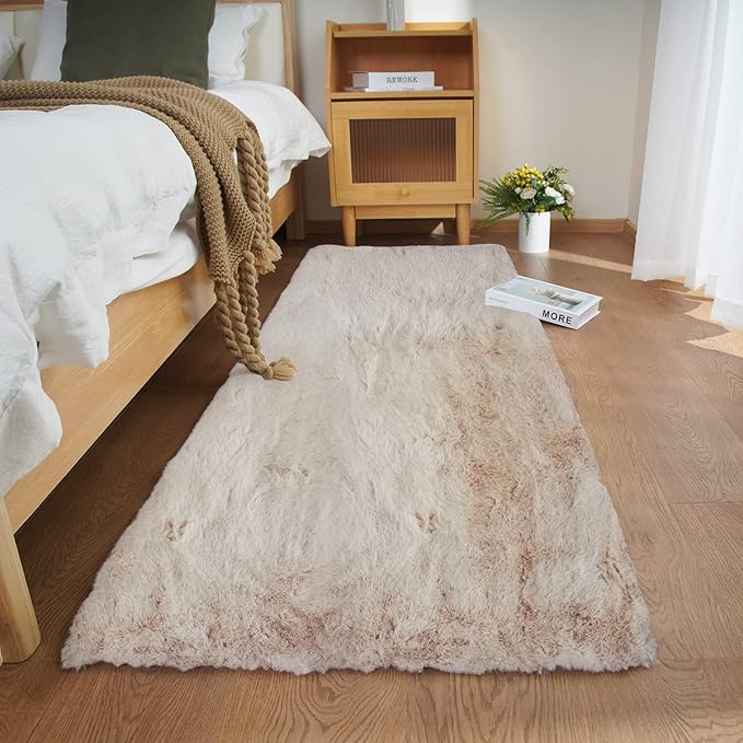 Ghouse Ultra Soft Faux Rabbit Fur Rug 3x5, Machine Washable Area Rugs - Image 2