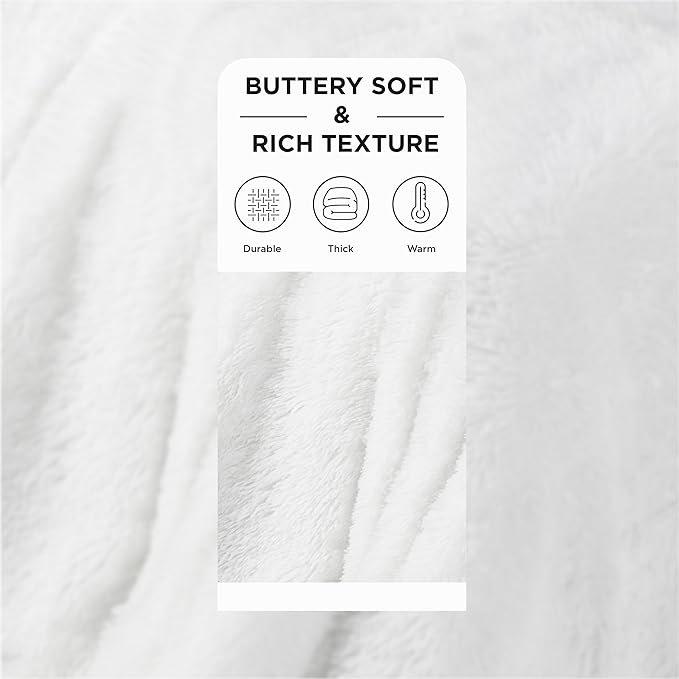Bedsure GentleSoft Fluffy White Throw Blanket, Soft Cozy Furry Sherpa Fleece - Image 3