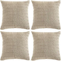 Fancy Homi 4 Packs Taupe Decorative Throw Pillow Covers 24x24 Inch by Fancy+Homi