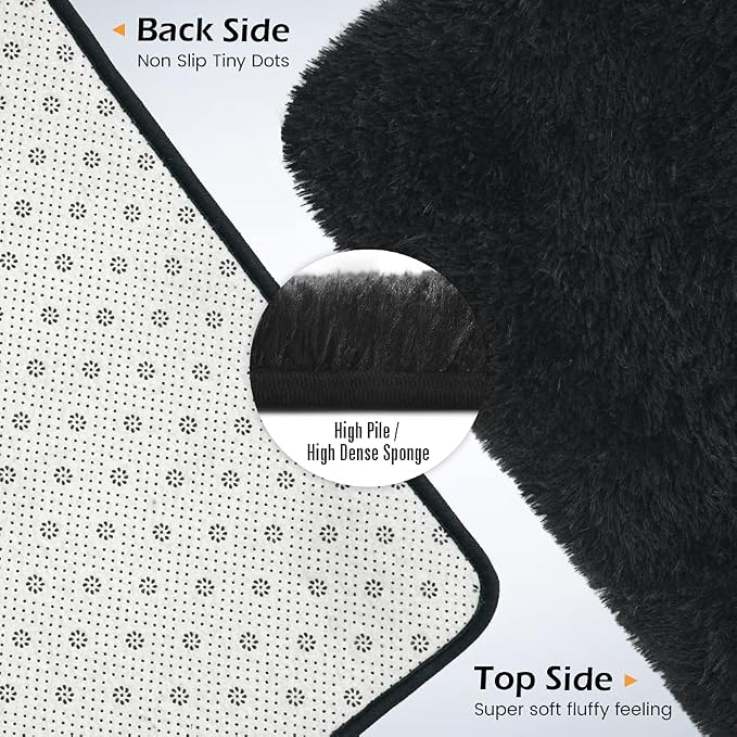 Amearea Premium Soft Fluffy Rug Modern Shag Carpet, 5.3x7.5 Feet, Fuzzy Plush - Image 3