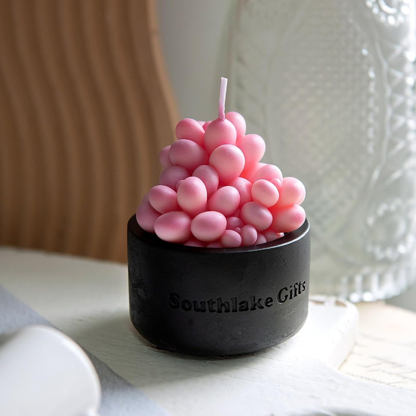 Pink Moonstones Succulent Scented Candle