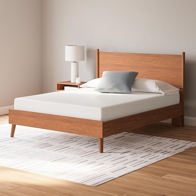 Signature Design by Ashley Queen Size Chime 8 Inch Medium Firm Gel Memory Foam Mattress with Green Tea & Charcoal Extract, Fiberglass Free, Mattress In A Box