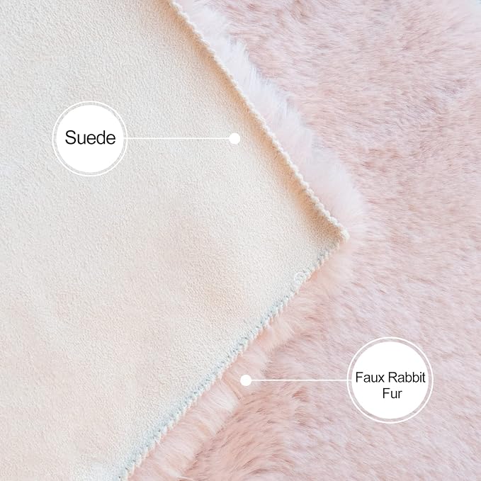 ORINOVA Pink Washable Fluffy Rug 5x7 Area Rugs - Image 5