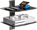WALI Floating Entertainment Center Shelves, Holds Up to 17.6lbs, TV Shelf with Strengthened Tempered Glasses for DVD Players, Cable Boxes, Games Consoles, TV Accessories (CS202B), 2 Shelf, Black