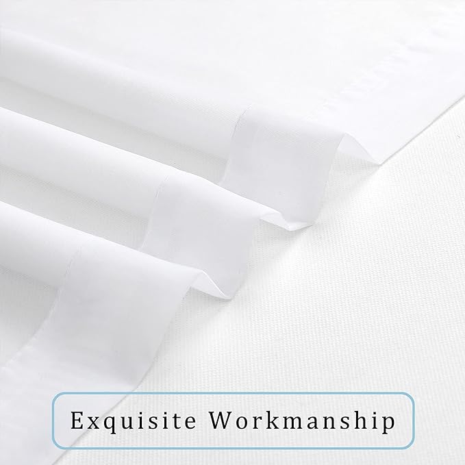 OWENIE White Sheer Curtains for Kitchen Valance Set of 2, Small Short Modern - Image 3