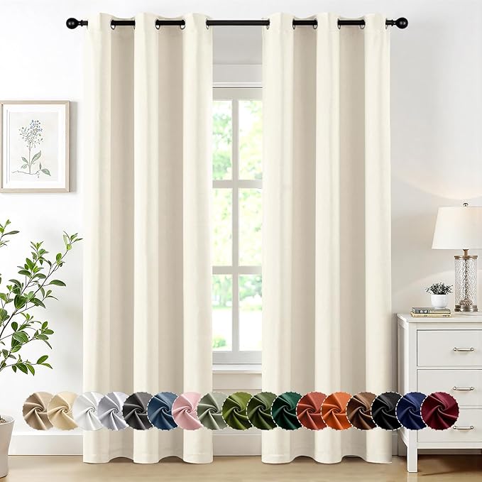 MIULEE Birch Blackout Curtains for Bedroom Living Room 72 Inches Long 2 Panels by MIULEE