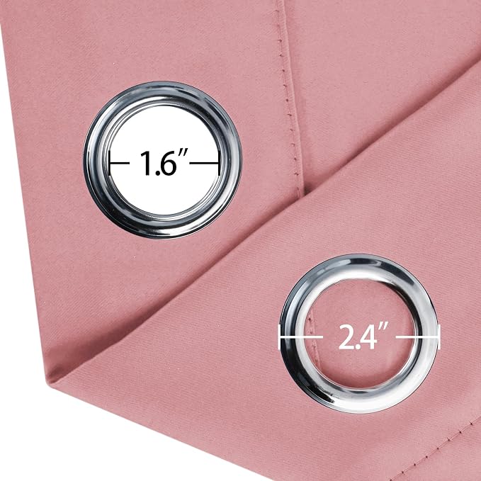 LEMOMO Blackout Curtains 52 x 120 Inch Long Pink Curtains Set of 2 Panels Room - Image 5