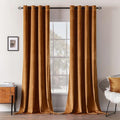 MIULEE Velvet Curtains Gold Brown Elegant Grommet Curtains Thermal Insulated by MIULEE