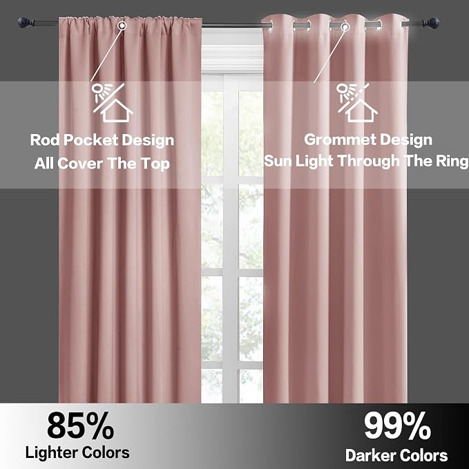 RYB HOME 54 inch Blackout Curtains - Image 5