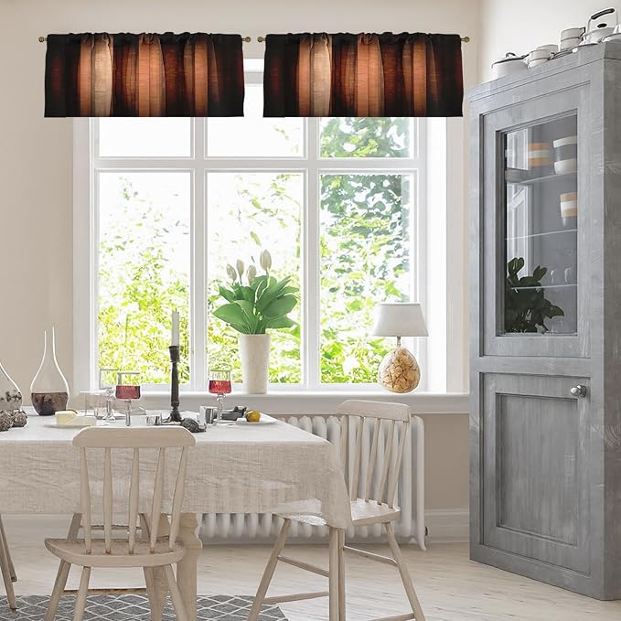 Emvency 2 Pack Valances Window Treatments, 52x12 Inch Rod Pocket Valances - Image 2