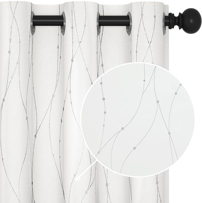 Deconovo White Short Curtains, Room Darkening Curtain, Thermal Insulated by Deconovo