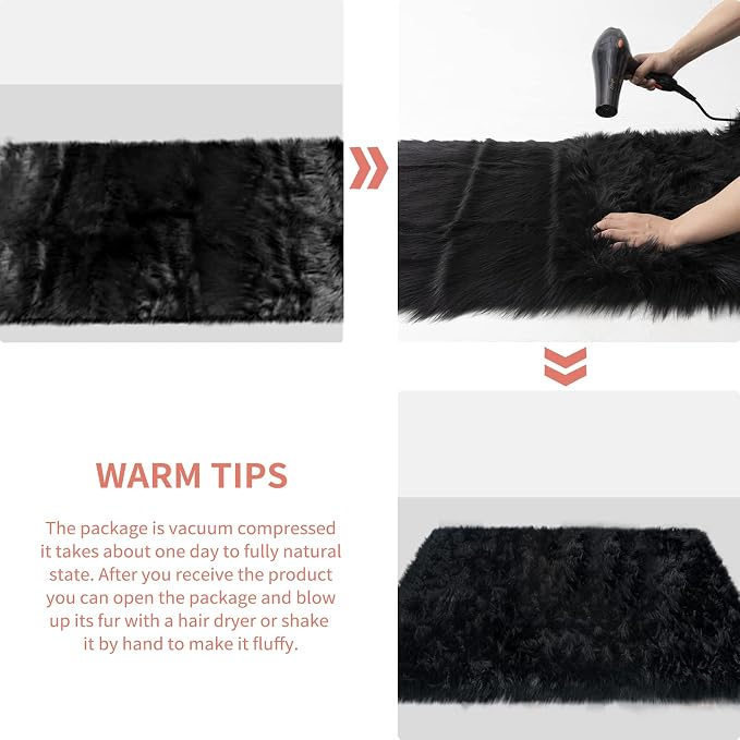Ciicool Fluffy Area Rug, Thick Fuzzy Shag Rug Furry Nursery Rug Plush Indoor - Image 6