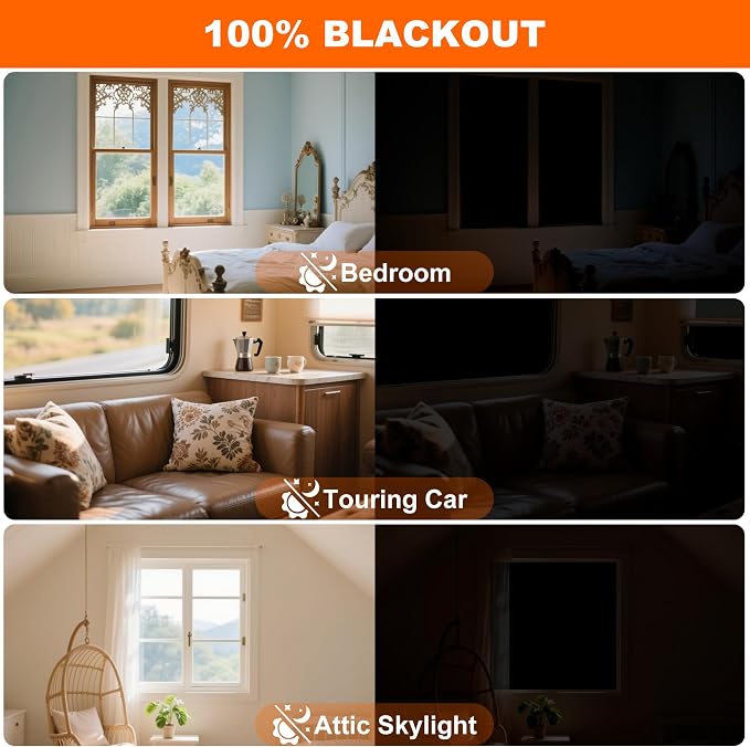 100% Blackout Curtains for Bedroom 2 Pack 118"x57" Portable Window Blinds Cover - Image 5