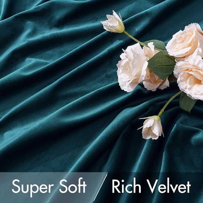 MIULEE Blue Velvet Curtains 108 inches Long 2 Panels - Image 4