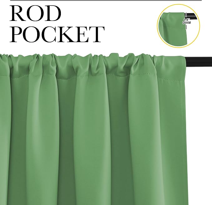 NICETOWN RV Blackout Curtains for Camper Windows, Froest Green, Short Blackout - Image 2