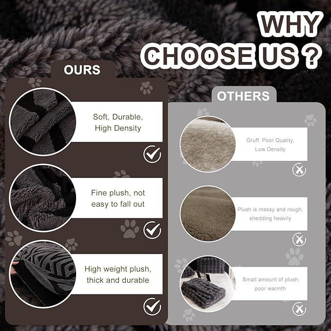 HANDONTIME Dark Grey Sofa Cushion Covers Boho Couch Sofa Covers Short Plush Couch Cover for Sofa Shu Velveteen Couch Sofa Slipcover for Pets Black Geometric Sofa Cover Washable Warm Soft, 71" X134"