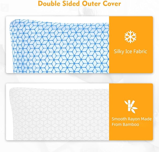 Bed Pillow Queen Size 1 Pack, Shredded Memory Foam Pillow Adjustable，Cooling Pillow Soft and Supportive for Side Back Stomach Sleepers