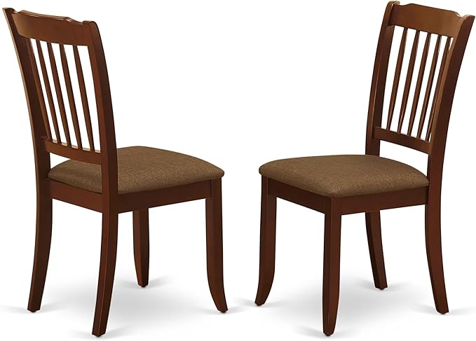 East West Furniture DODA5-MAH-C 5 Piece Dinette Set Includes a Rectangle Dining Room Table with Butterfly Leaf and 4 Linen Fabric Upholstered Dining Chairs, 42x78 Inch, Mahogany