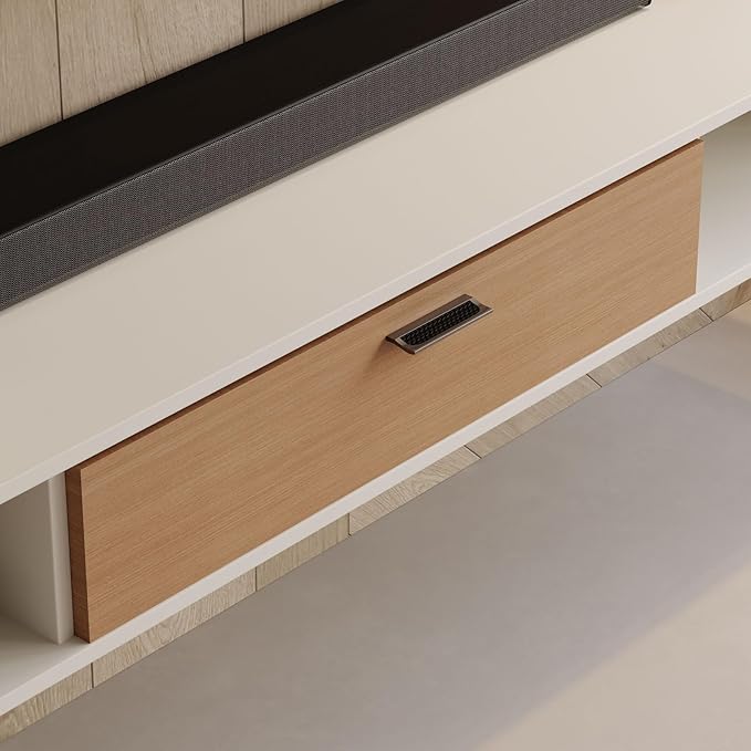 94'' Floating TV Stand,Wall Mounted TV Console,Floating TV Cabinet,Under TV Shelf for Bedroom Living Room(White)