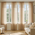 MIULEE Brown Sheer Curtains 84 Inches Long, 4 Panels Set, Rod Pocket Voile by MIULEE