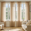 MIULEE Brown Sheer Curtains 108 Inches Long, 4 Panels Set, Rod Pocket Voile by MIULEE