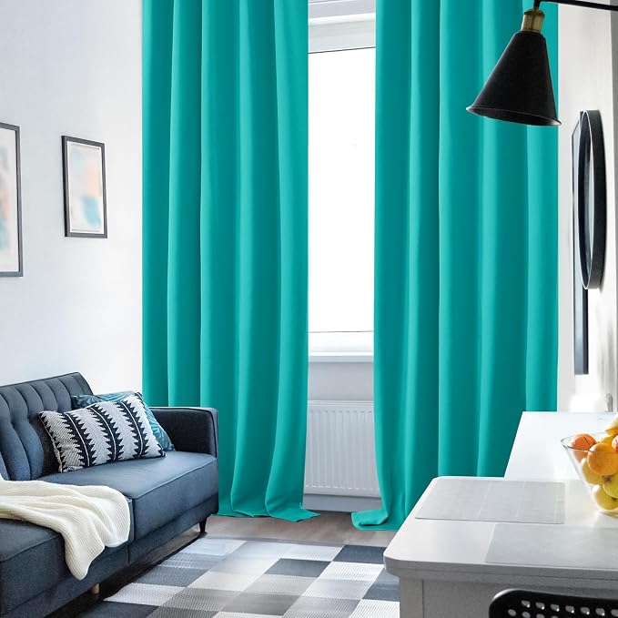 Deconovo Blackout Curtains, Thermal Insulated, W42 x L72 2 Panels, Back Tab - Image 4