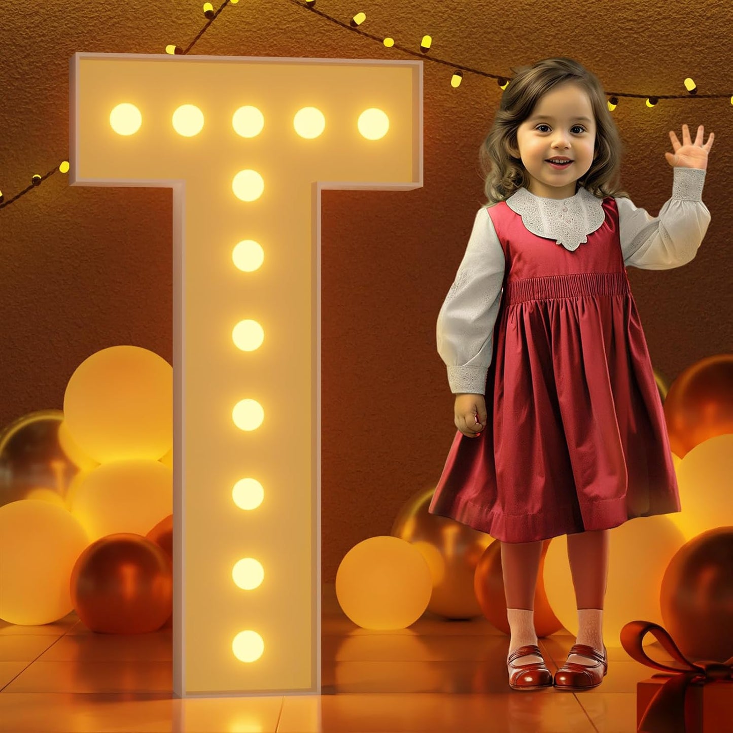 Marquee Letters 4 Feet Tall Large Light Up Letters T Happy Birthday Decorations Marry Me Engagement Party Decor Yellow Light Birthday Decorations Balloon Arch Kit Foam Sign T