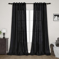 Black Linen Curtains 102 Inches Long by Nanspring