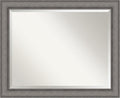 Amanti Art Grey Wall Mirror 27x33 Burnished Concrete Rectangle Bathroom Mirror for Wall Decor Living Room, Large Modern Contemporary Wood Frame, Hangs Horizonally and Vertically, Bathroom Decor