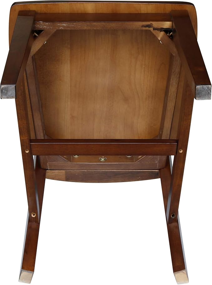 IC International Concepts, Set of Two San Remo SplatBack Dining Chairs, Espresso, 225lbs wt capacity, Solid Real Wood, Sturdy Parawood, Espresso