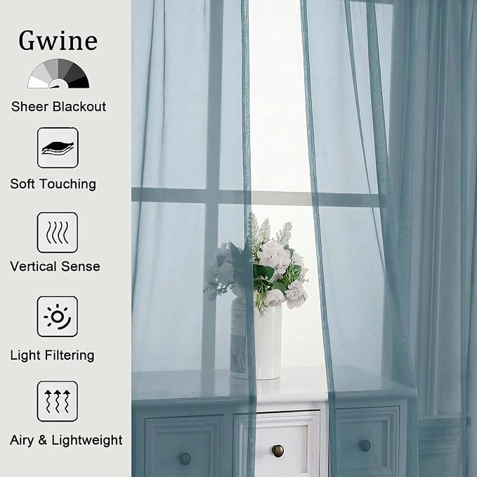 Gwine Extra Long Sheer Curtains 120 Inches Long - Image 4