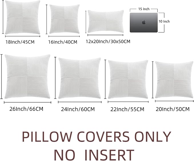 Fancy Homi 2 Packs White Samll Decorative Throw Pillow Covers 12x12 Inch - Image 7