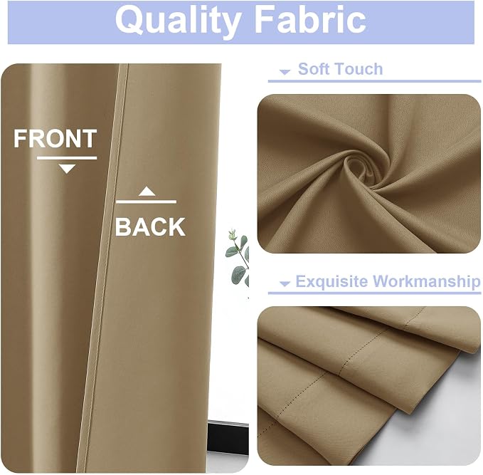 Simplebrand Ava Taupe Blackout Curtains - Image 3