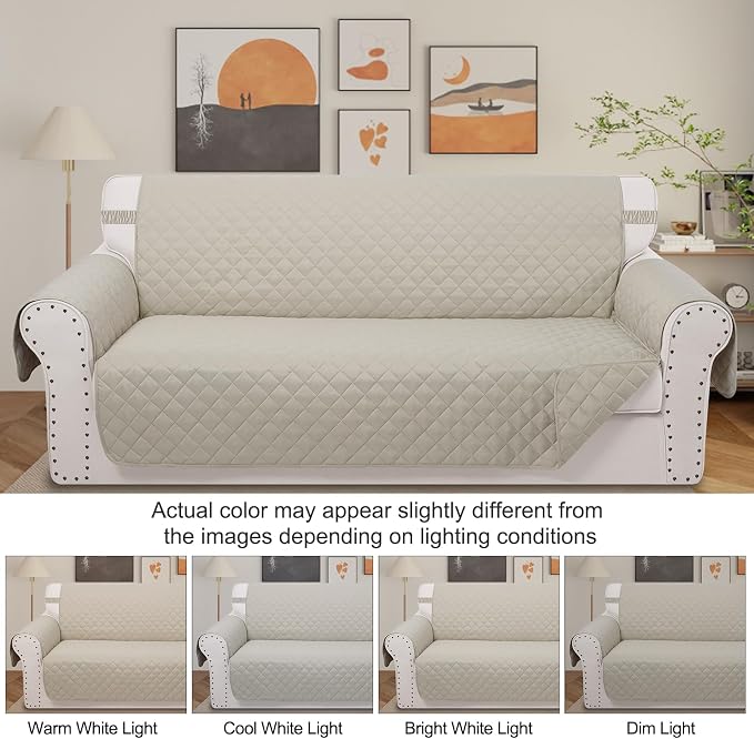 Reversible Couch Cover for 3 Cushion Couch for Pet Friednly Sofa Cover for Dogs - Image 8