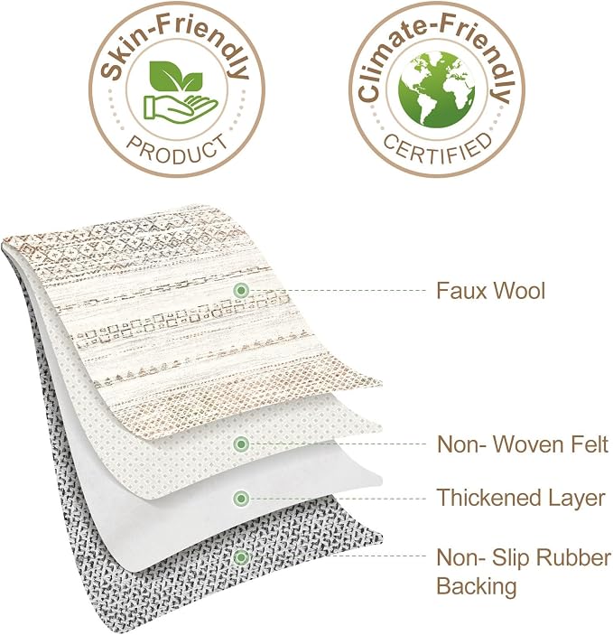 Nakagishi 5x7 Area Rugs Living Room: Washable Boho Large Neutral Soft Rug - Image 9