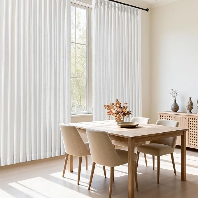 IVAPUPU 90 Inch Linen Curtains for Living Room, Pinch Pleated Curtain Linen - Image 9