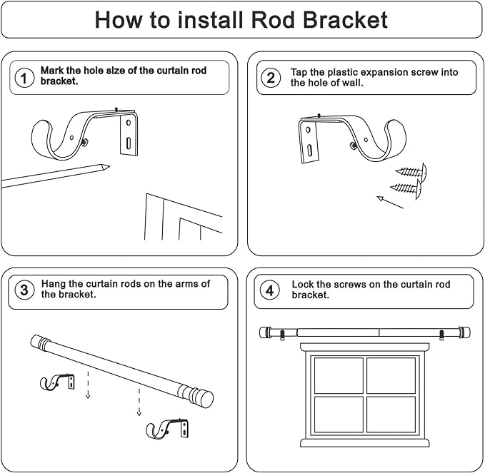 Byondeth Curtain Rods for Windows 16 to 88 Inches Adjustable Length 1 Inch - Image 8