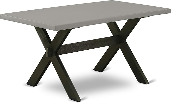East West Furniture X697DR124-5 5 Piece Dining Room Furniture Set Includes a Rectangle Dining Table with X-Legs and 4 Black Color Linen Fabric Upholstered Chairs, 40x72 Inch, Multi-Color