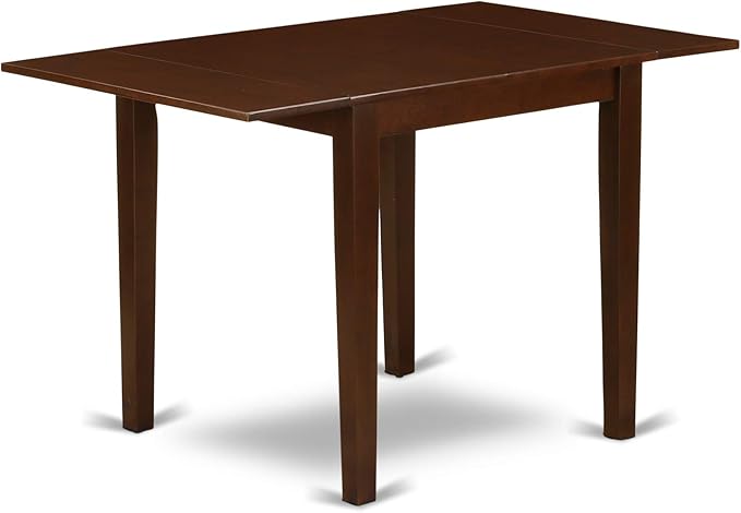 East West Furniture NDBO3-MAH-W 3 Piece Dining Set Contains a Rectangle Dining Room Table with Dropleaf and 2 Wood Seat Chairs, 30x48 Inch, Mahogany
