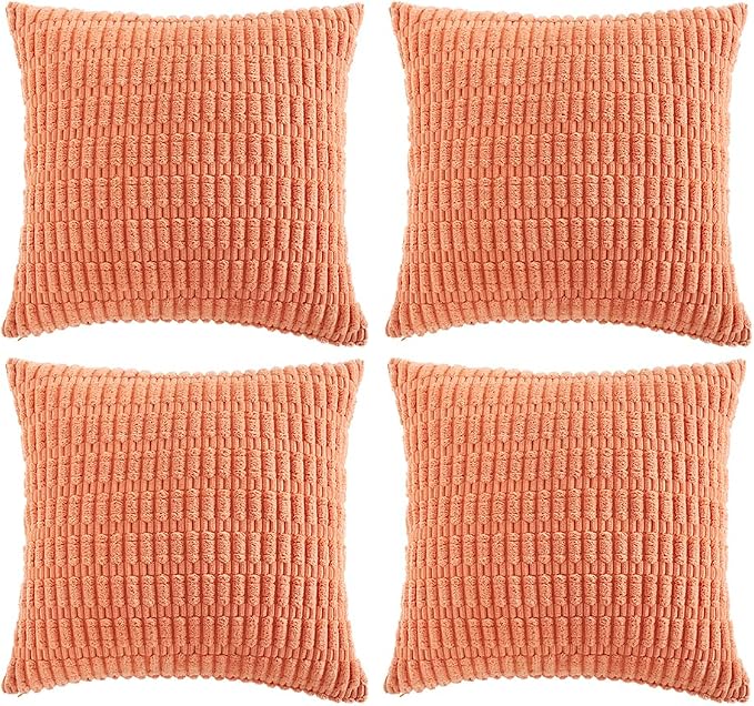 Fancy Homi 4 Packs Boho Coral Decorative Throw Pillow Covers 22x22 Inch by Fancy+Homi