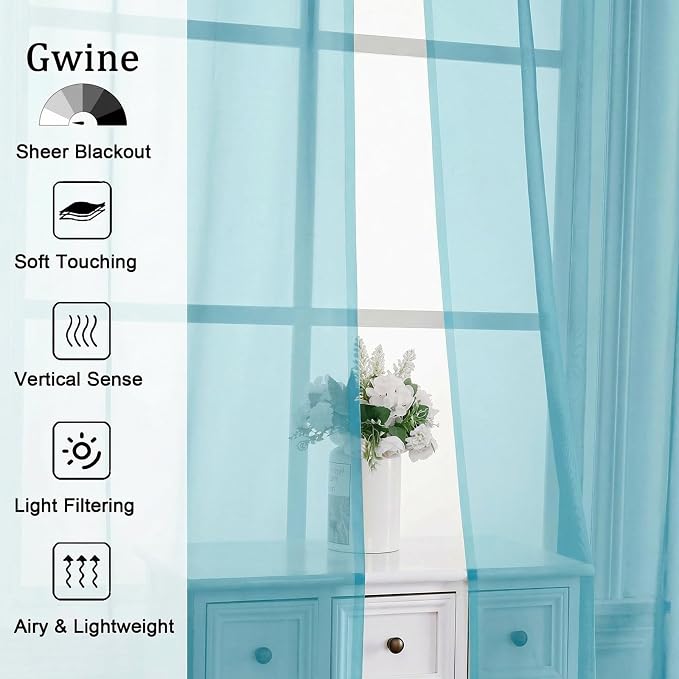 Gwine Sheer Curtains 63 Inch Length - Image 4