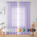 Simplebrand Lavender Sheer Curtains 84 Inches Long, Light Filtering Rod Pocket by Simplebrand