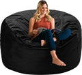HABUTWAY Bean Bag Chair 3Ft Luxurious Velvet Ultra Soft Fur with High Rebound Memory Foam Bean Bag Chairs for Adults Plush Lazy Sofa with Fluffy Removable Sponge 3' (Black New)