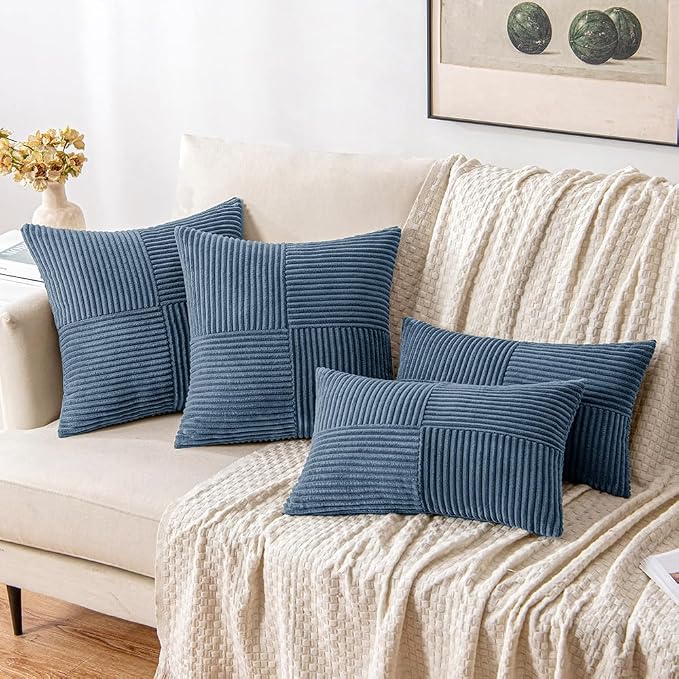 MIULEE Blue Decorative Throw Pillow Covers 20x20 Inch - Image 4