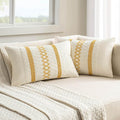 MIULEE Set of 2 Mustard Yellow Boho Decorative Lumbar Pillow Covers 12x20 Inch by MIULEE