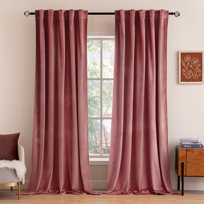 MIULEE Velvet Curtains 96 inches 2 Panels by MIULEE