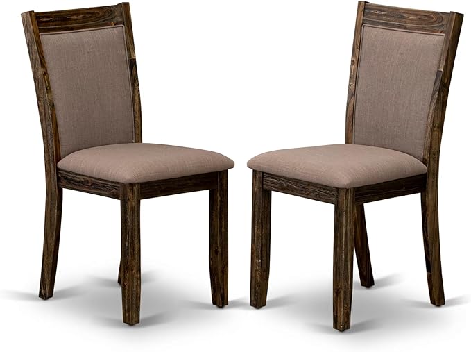 East West Furniture V797MZ748-6 6 Piece Modern Dining Table Set Contains a Rectangle Wooden Table with V-Legs and 4 Coffee Linen Fabric Parson Chairs with a Bench, 40x72 Inch, Multi-Color